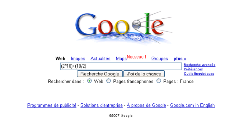 Google calculatrice 1