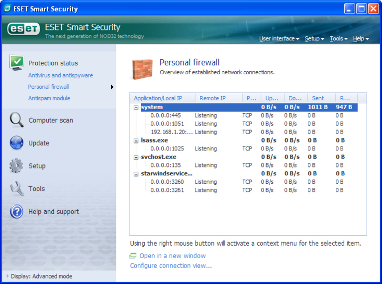 ESET Smart Security parefeu