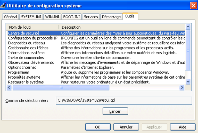 Msconfig Outils 4