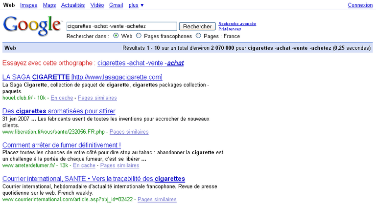 Affiner Recherche Google 2