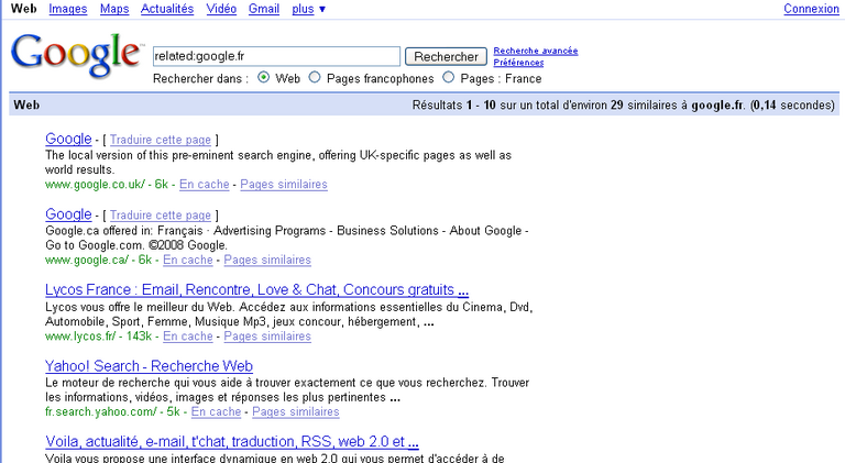 Google sites similaires 2
