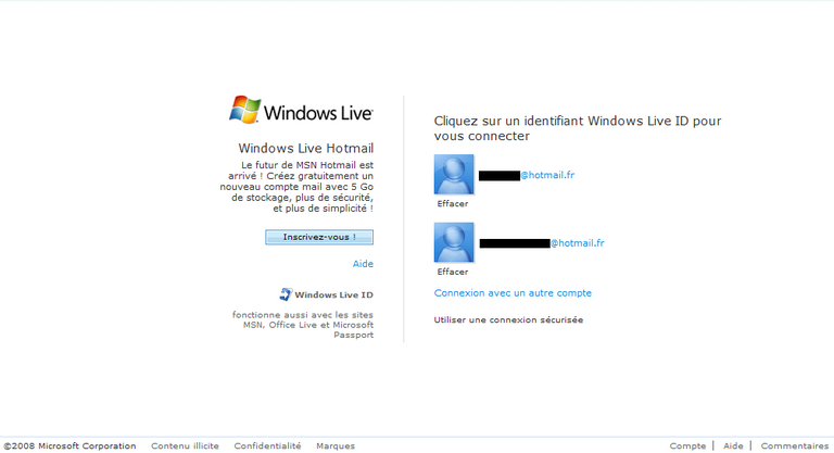 Raccourci Hotmail 5