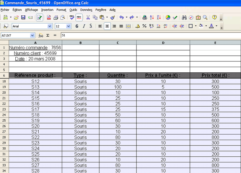 Fixer ligne OpenCalc 3