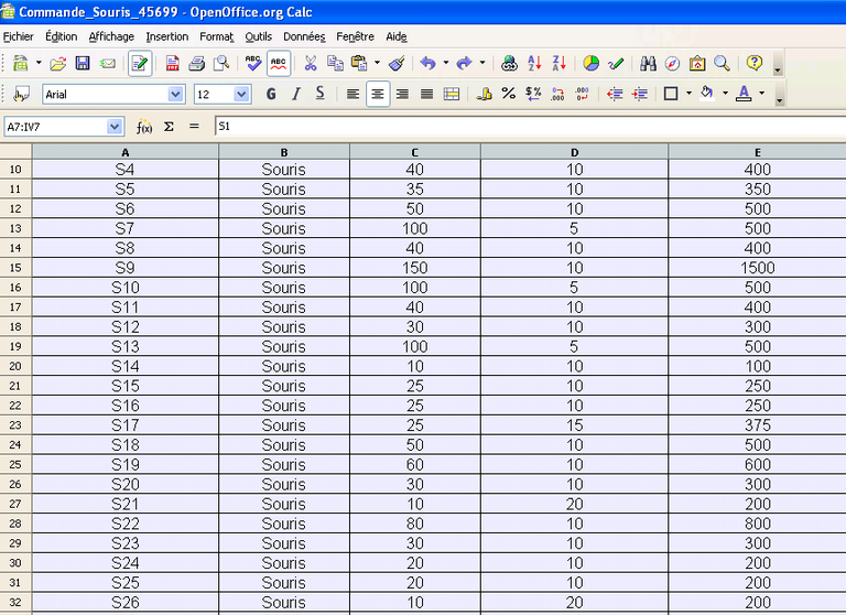 Fixer ligne OpenCalc 4