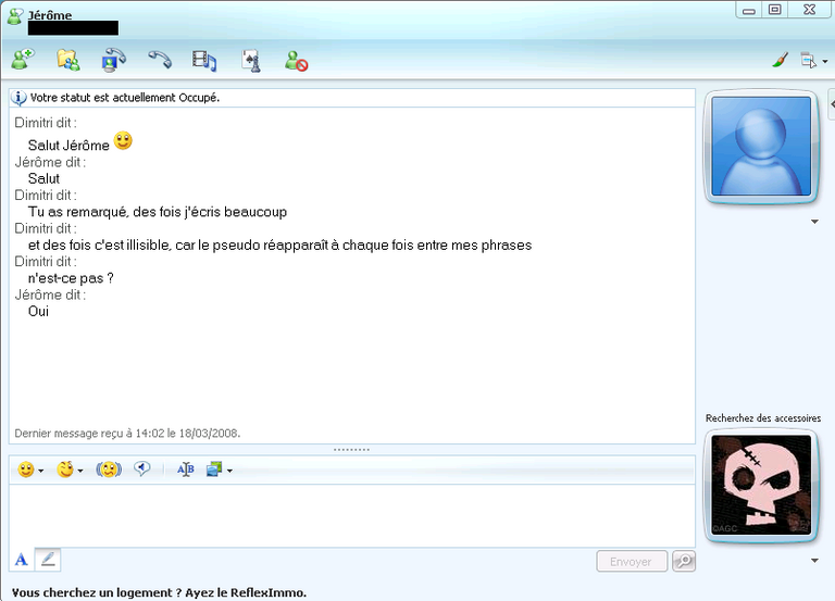 MSN retour ligne 1