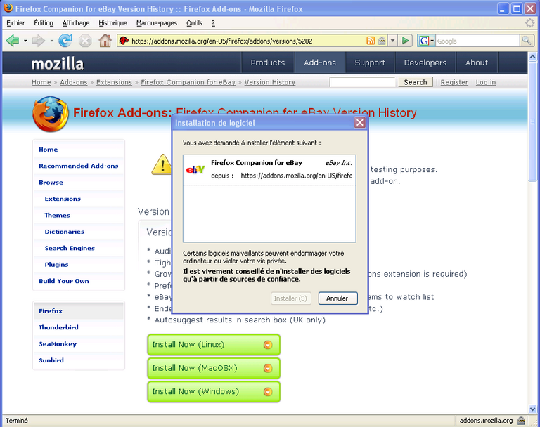 eBay Firefox 2