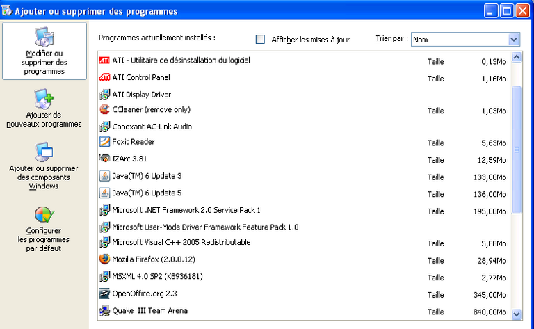 Ajout Suppression Liste 1