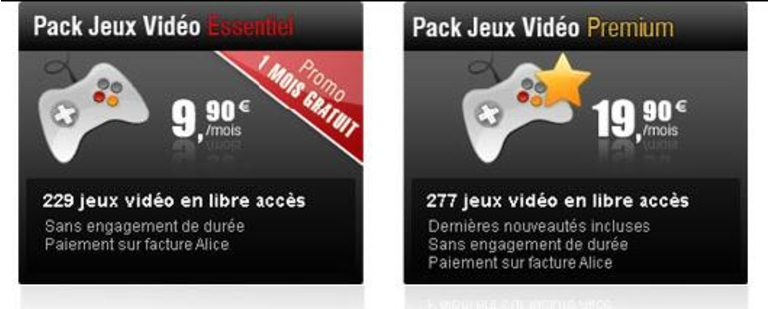 Offre Alice jeux vid