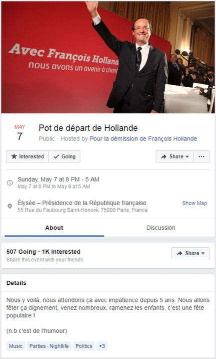 Piratage Facebook Hollande