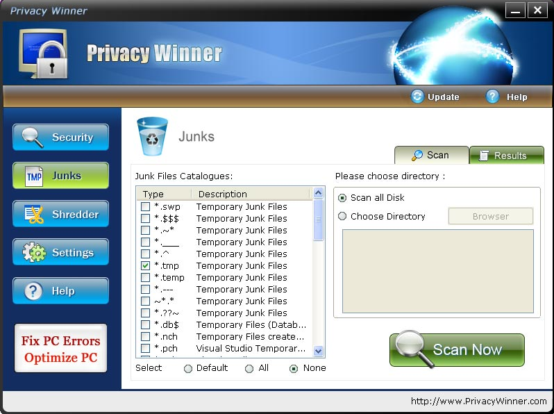 Privacy Winner screen 1