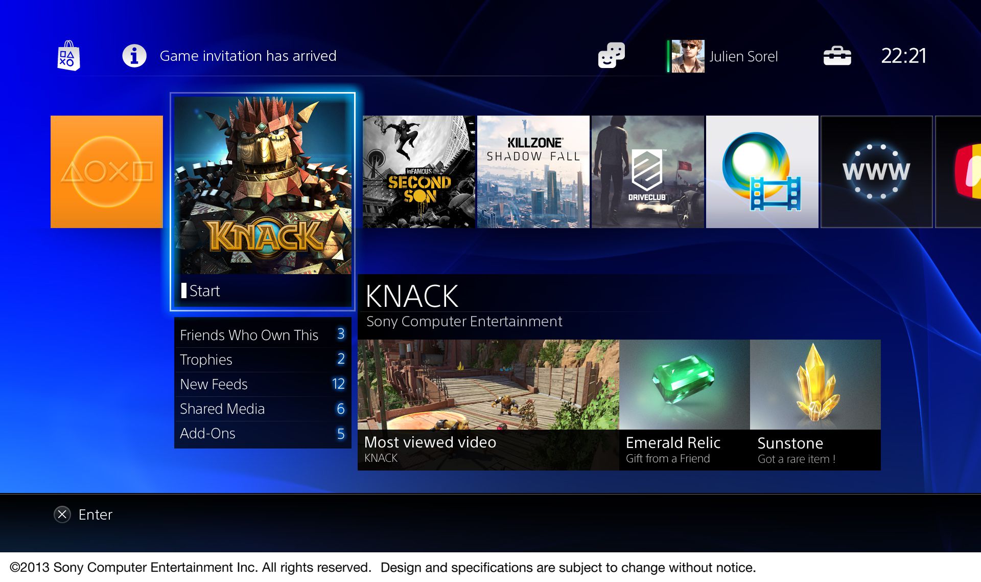 PS4 - interface 1