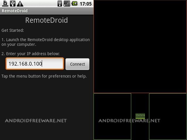 Remotedroid server screen 1