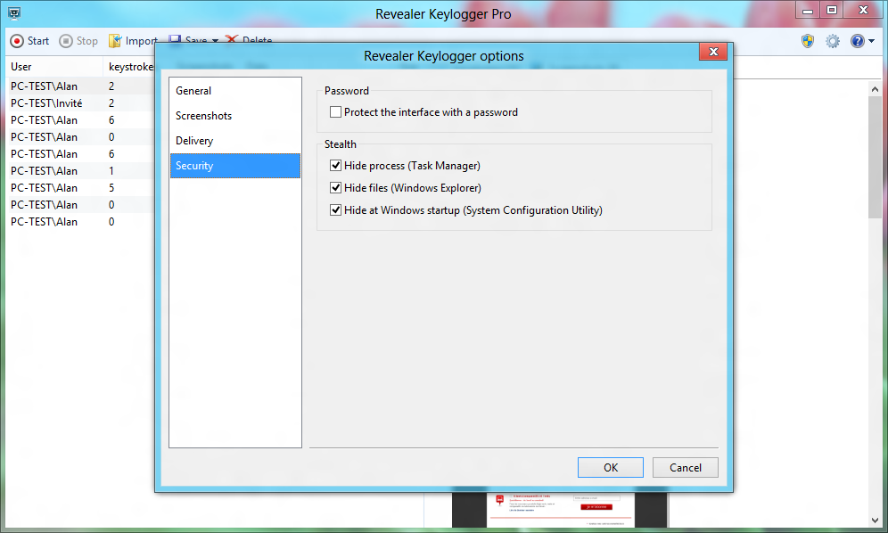 Revealer Keylogger Free screen2