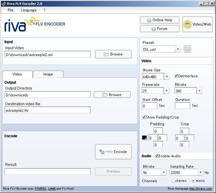 Riva FLV encoder