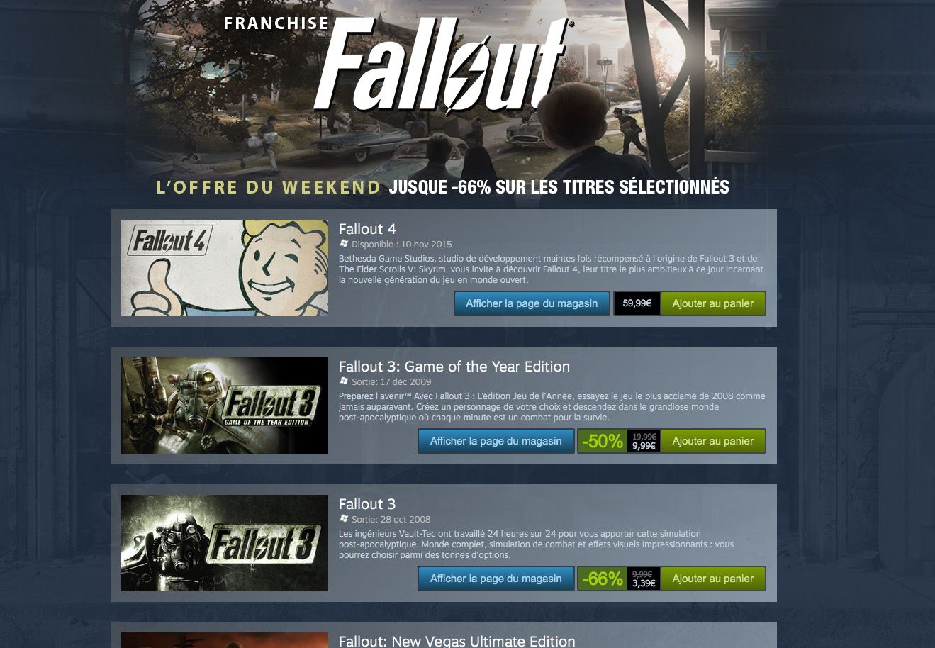 Soldes Steam Fallout