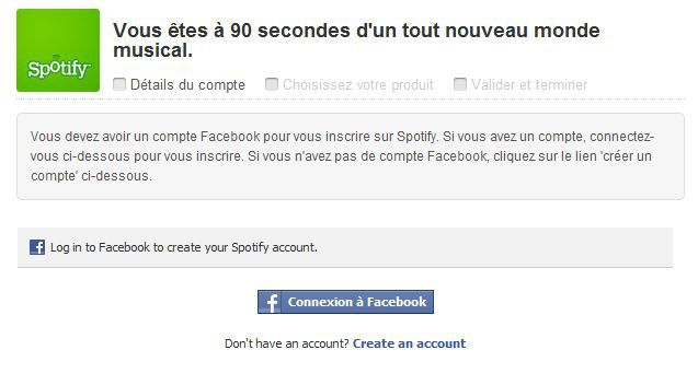 Spotify-Facebook-inscription