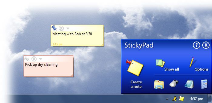 StickyPad screen