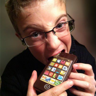 tablette iPhone chocolat noir