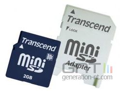 Transcend 2gb 80x minisd with adapter small