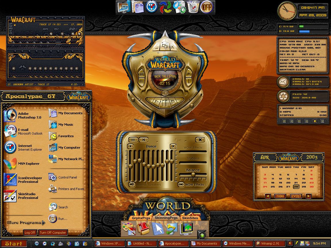 World of Warcraft Skins screen