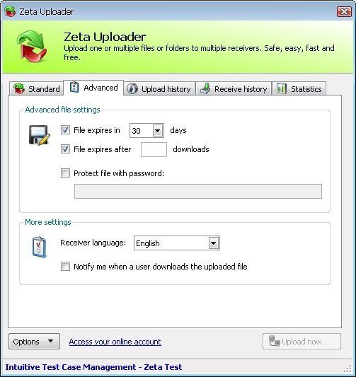 Zeta Uploader screen 3