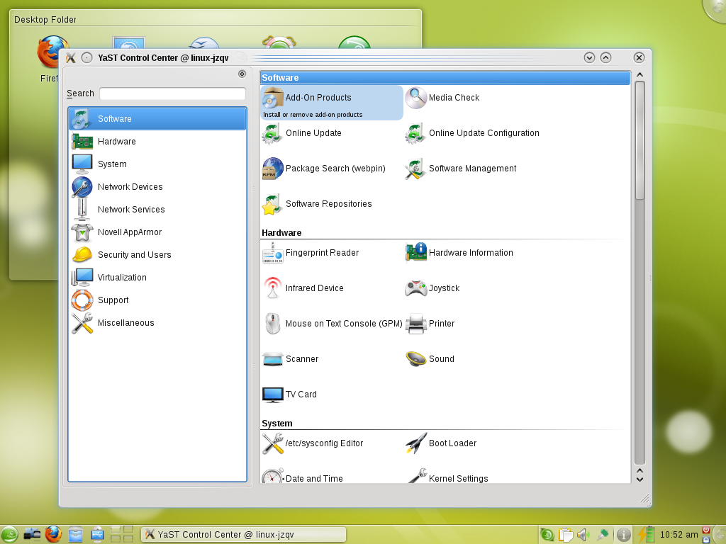 Файл os. SUSE Yast. Yast Linux. Control Center (Yast). Центр управления yast2.