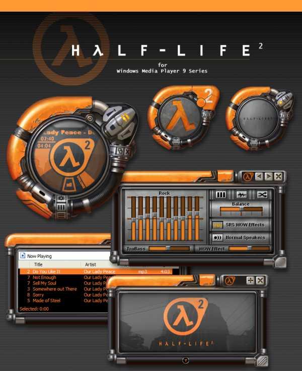 Télécharger Half Life 2 skins  personnaliser le lecteur Windows Media