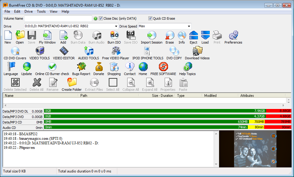 Télécharger Burn4Free graver vos CD, Bluray et DVD facilement