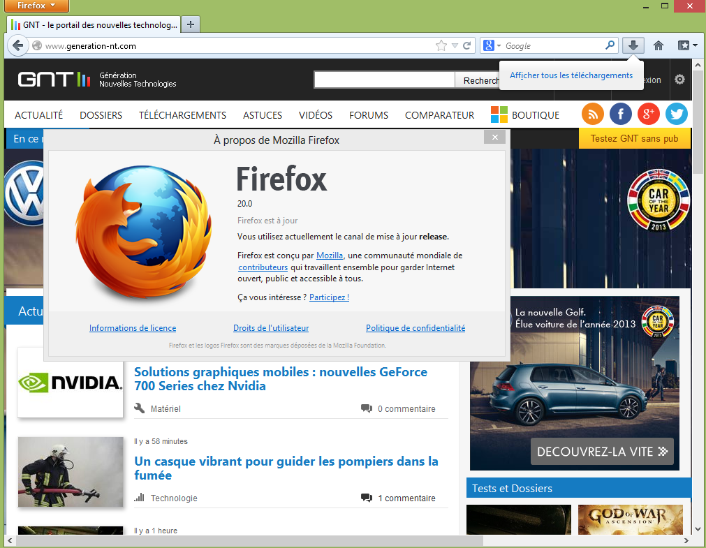 Firefox Ne Charge Pas Les Pages Firefox 20 dispo : nouveau gestionnaire de téléchargement, navigation