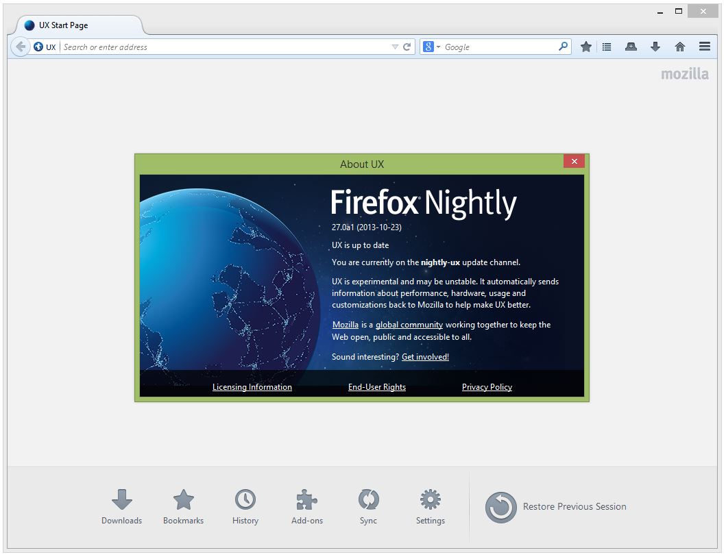 Firefox L Interface Australis Repouss E