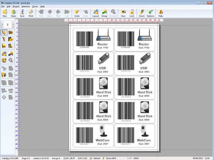 logiciel edition etiquette code barre gratuity