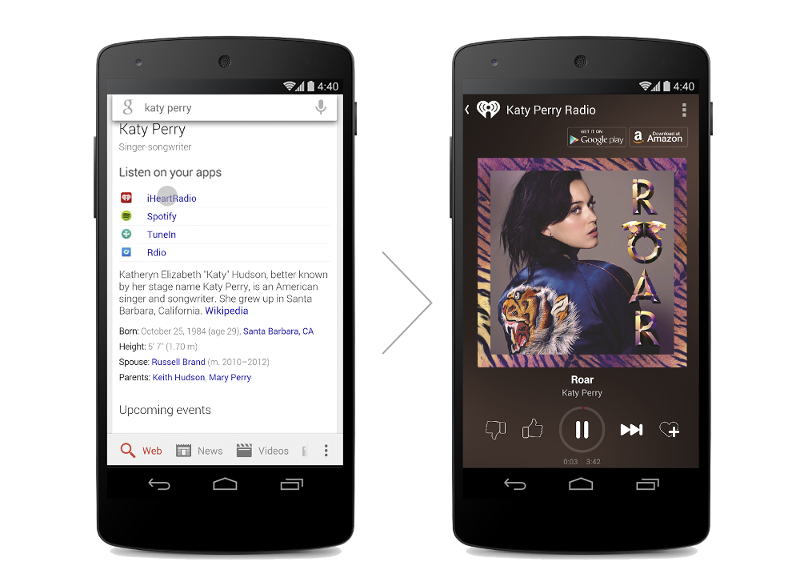 Google : la recherche de musique en lanceur d'applications