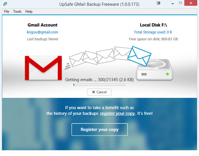 wipe gmail backup storage