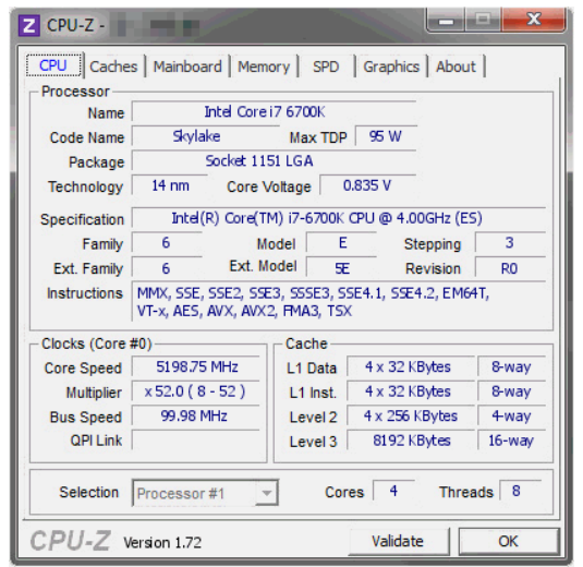 Сравнение процессоров i7 6700k