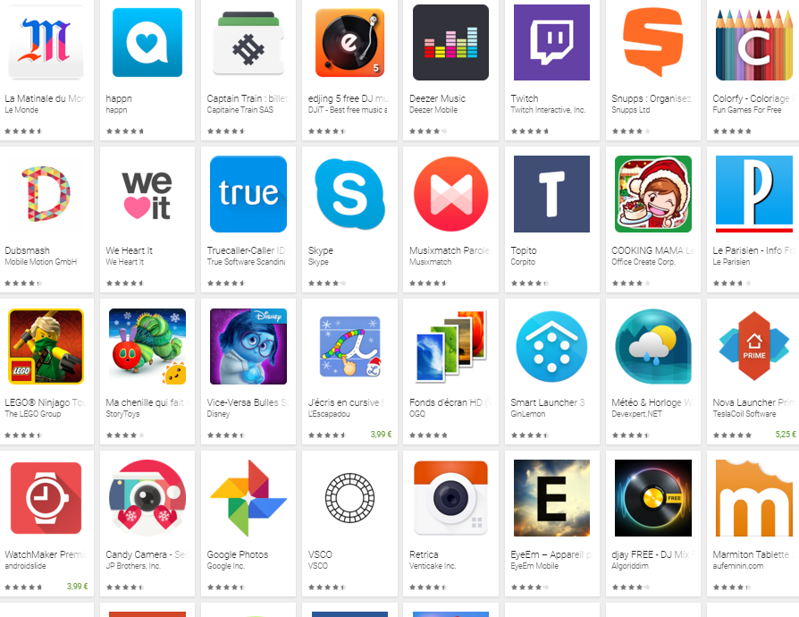 Android : Classement 2015 Des Meilleures Applications