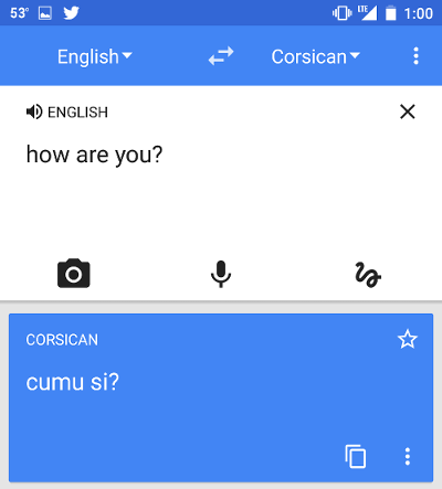 Google Traduction Ajoute Le Corse Et D Autres Langues