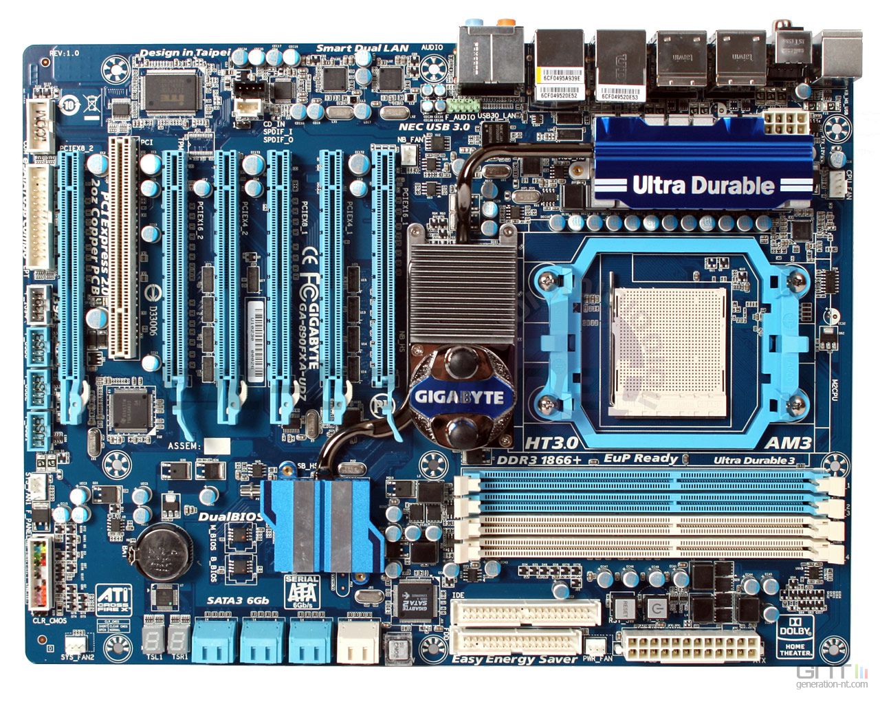 Gigabyte GA890FXAUD7 carte mère AM3 avec SATA3 et USB3 Gigabyte GA890FXAUD7 carte mère AM3 avec SATA3 et USB3