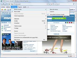 Menus Internet Explorer 7 vue 3