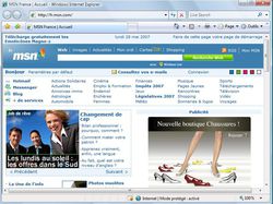 Menus Internet Explorer 7 vue 1