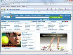 Menus Internet Explorer 7 vue 2