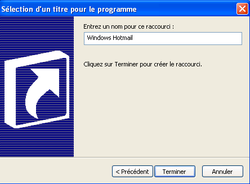 Raccourci Hotmail 3