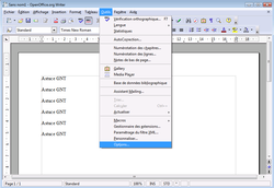 OpenOffice formats d
