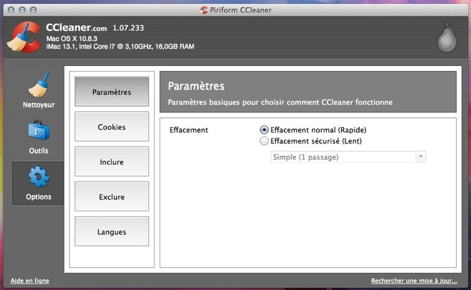 CCleaner Mac nouvelle interface (2)