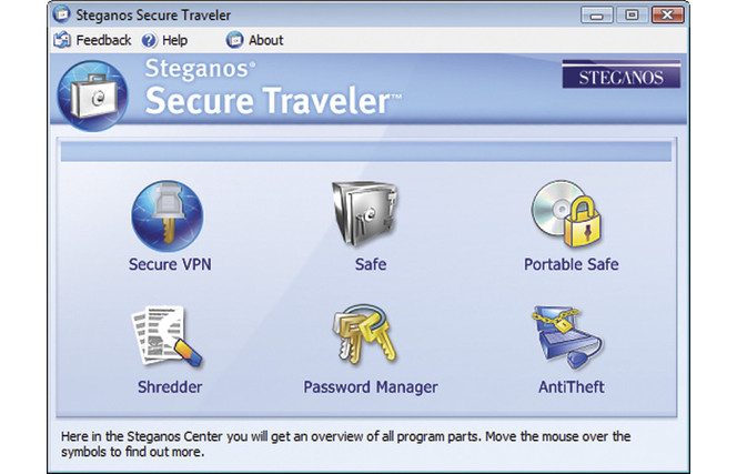 steganos secure traveler screen
