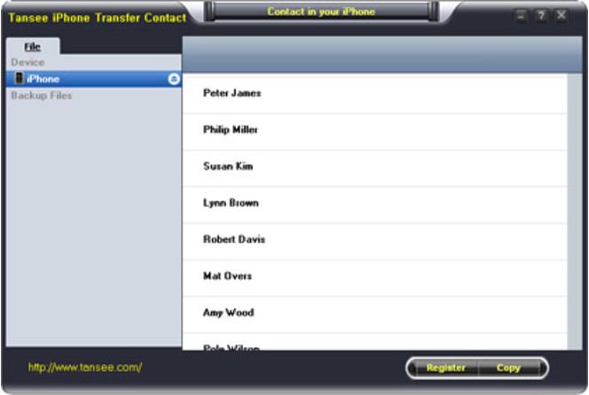 Tansee iPhone Transfer Contact  screen