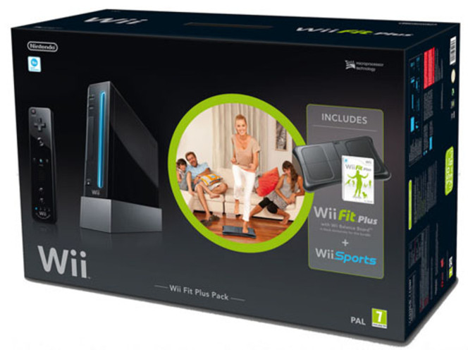 Wii Fit Plus Pack - console noire