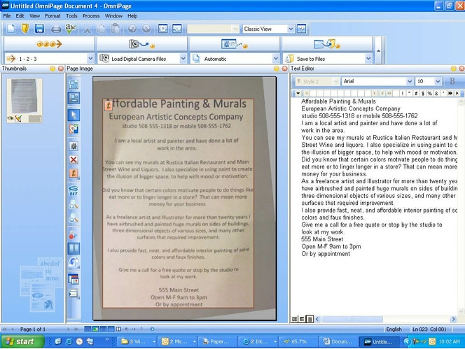 OmniPage Professional 17 screen 2