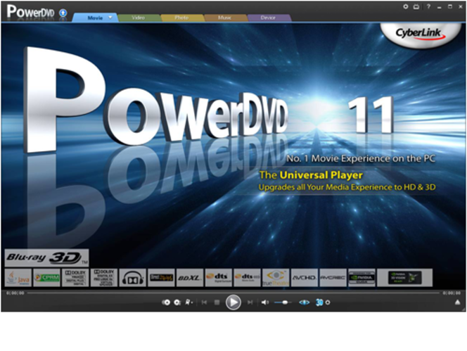 PowerDVD 11 Ultra screen