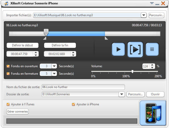 Xilisoft iPhone Ringtone Maker screen