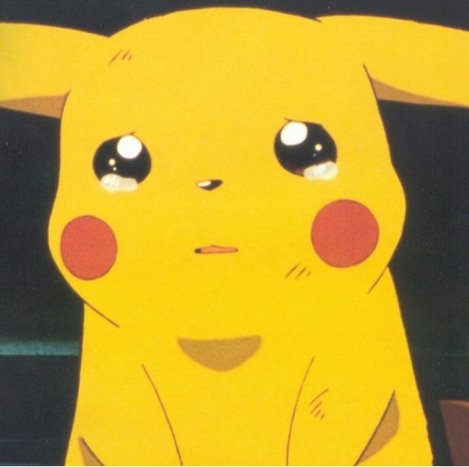 Pikachu pleure
